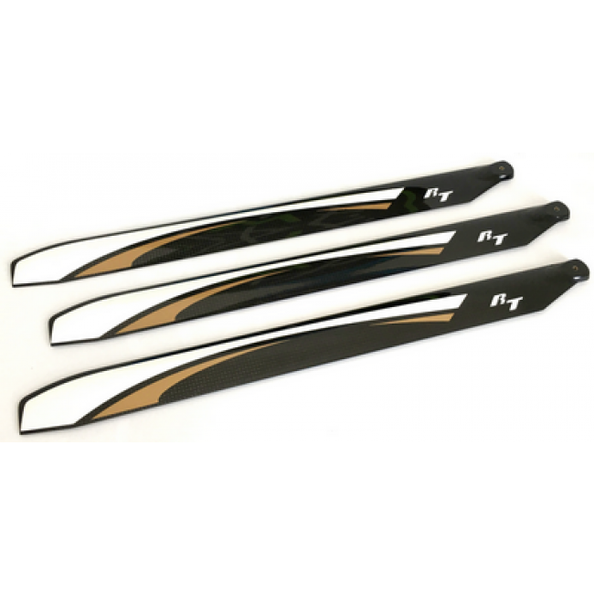 RotorTech 710mm Flybarless Carbon Fiber Main Blades (3-Blader)