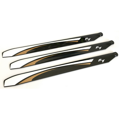 RotorTech 690mm Flybarless Carbon Fiber Main Blades (3-Blader)